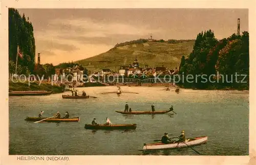 AK / Ansichtskarte Heilbronn Neckar Ruderboote auf dem Neckar Blick zum Wartberg Kat. Heilbronn