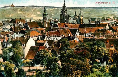 AK / Ansichtskarte Heilbronn Neckar Stadtpanorama mit Kirchen Blick zum Wartberg Kat. Heilbronn