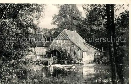 AK / Ansichtskarte Rotenbek Grander Muehle Wasserrad Bauwerk 13. Jhdt.