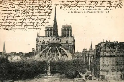 AK / Ansichtskarte Paris Abside de Notre Dame et le Square de l Archeveche Kat. Paris