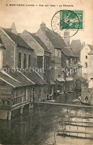 AK / Ansichtskarte Montargis Loiret Vue sur leau La Pecherie Kat. Montargis