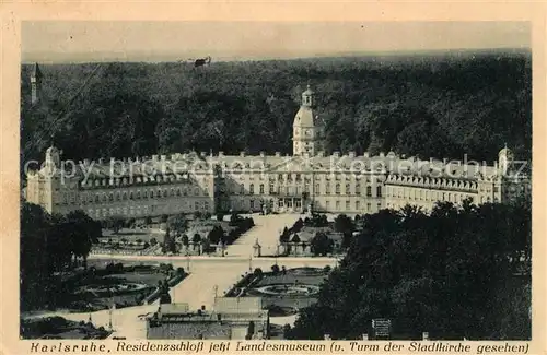 AK / Ansichtskarte Karlsruhe Baden Residenzschlos Landesmuseum vom Turm der Stadtkirche