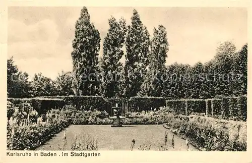 AK / Ansichtskarte Karlsruhe Baden Im Stadtgarten