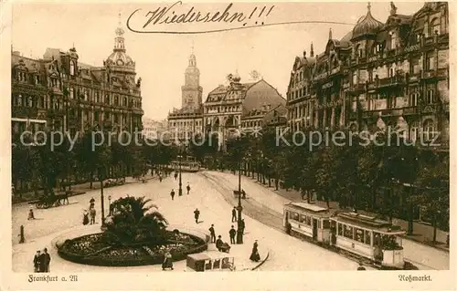 AK / Ansichtskarte Strassenbahn Frankfurt am Main Rossmarkt  Kat. Strassenbahn