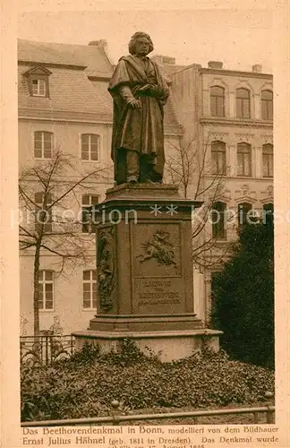 AK / Ansichtskarte Beethoven Denkmal Bonn  Kat. Persoenlichkeiten