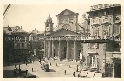 AK / Ansichtskarte Strassenbahn Genova Piazza e Chiesa dell Annunziata  Kat. Strassenbahn