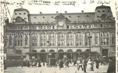 AK / Ansichtskarte Paris Gare Saint Lazare Kat. Paris