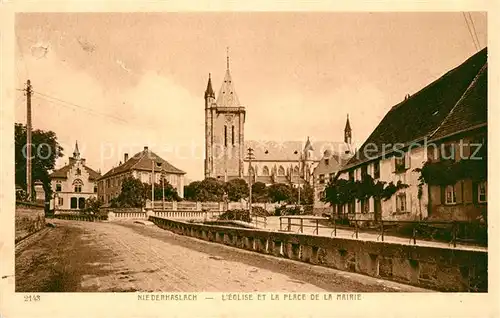 AK / Ansichtskarte Niederhaslach Eglise et Place de la Mairie Kat. Niederhaslach