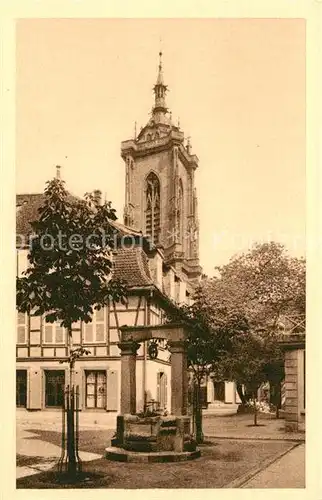 AK / Ansichtskarte Colmar Haut Rhin Elsass Brunnen Kirche Kat. Colmar