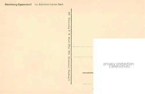 AK / Ansichtskarte Eppendorf Hamburg Im Schroeder schen Park Kat. Hamburg