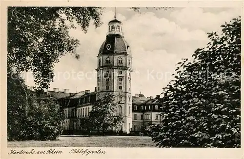 AK / Ansichtskarte Karlsruhe Baden Schlossgarten Schlossturm