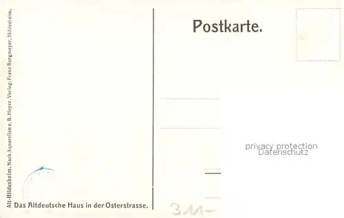 AK / Ansichtskarte Hildesheim Altdeutsches Haus in der Osterstrasse Pferdefuhrwerk Kat. Hildesheim