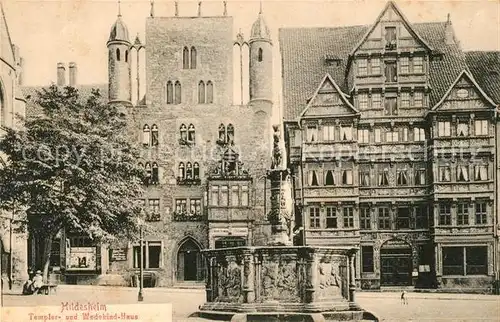 AK / Ansichtskarte Hildesheim Templer und Wedekindhaus Brunnen Kat. Hildesheim