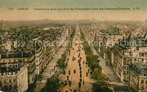 AK / Ansichtskarte Paris Panorama pris de lArc de Triomphe vers les Champs Elysees Kat. Paris