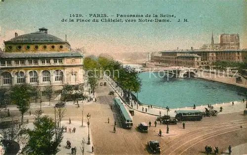 AK / Ansichtskarte Paris Panorama de la Seine de la Place du Chatelet vers Notre Dame Kat. Paris