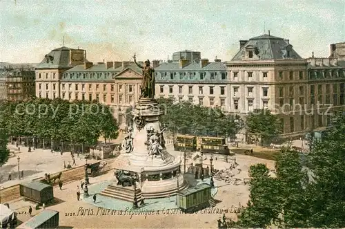 AK / Ansichtskarte Paris Place de la Republique  a Caserne du Chateau d Lau Kat. Paris