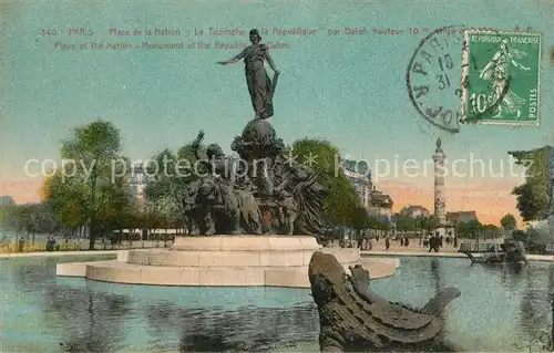 AK / Ansichtskarte Paris Place de la Nation Le Triomphe de la Republique Kat. Paris