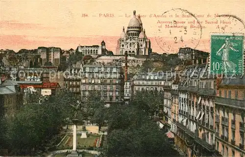AK / Ansichtskarte Paris Le Square dAnvers et le Sacre Coeur de Montmartre Kat. Paris