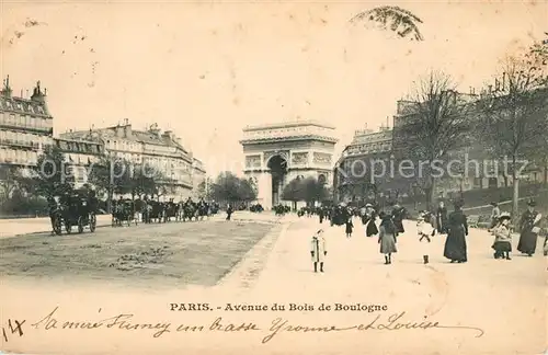 AK / Ansichtskarte Paris Avenue du Bois de Boulogne Kat. Paris