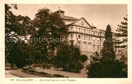 AK / Ansichtskarte Muelhausen Elsass Steinbachgarten und Theater Kat. Mulhouse