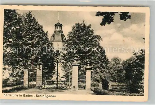 AK / Ansichtskarte Karlsruhe Baden Schlossgarten