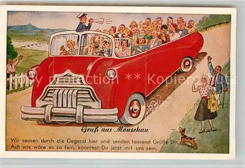 AK / Ansichtskarte Monschau Busfahrt Illustration Kat. Monschau