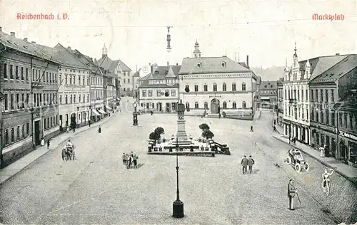 AK / Ansichtskarte Reichenbach Vogtland Marktplatz Denkmal Kat. Reichenbach