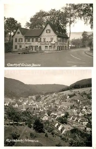 AK / Ansichtskarte Alpirsbach Gasthof Gruener Baum Landschaftspanorama Schwarzwald Kat. Alpirsbach