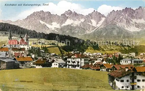 AK / Ansichtskarte Kitzbuehel Tirol mit Kaisergebirge Kat. Kitzbuehel