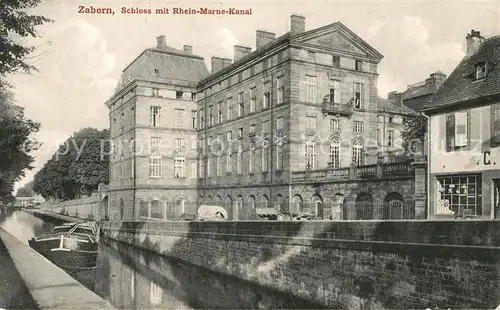 AK / Ansichtskarte Zabern Saverne Schloss mit Rhein Marne Kanal