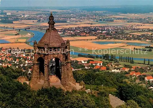 AK / Ansichtskarte Porta Westfalica Fliegeraufnahme Kaiser Wilhelm Denkmal Kat. Porta Westfalica