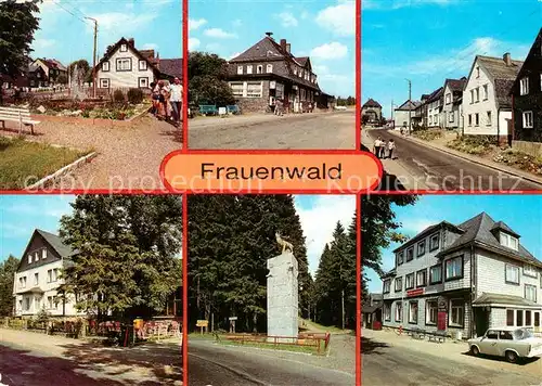 AK / Ansichtskarte Frauenwald Thueringen Platz des Friedens Bahnhofsgaststaette FDGB Erholungsheime  Kat. Frauenwald