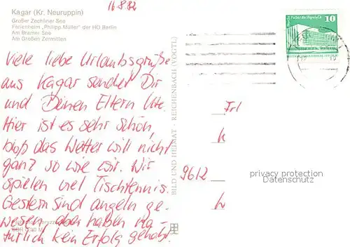 AK / Ansichtskarte Kagar Grosser Zechliner See Ferienheim Philipp Mueller HO Berlin Kat. Rheinsberg