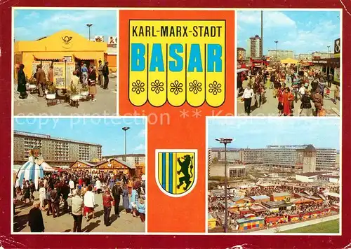 AK / Ansichtskarte Karl Marx Stadt Post Marktplatz Basar Kat. Chemnitz