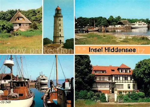 AK / Ansichtskarte Insel Hiddensee Leuchtturm Fischerhaus Dornbusch Kat. Insel Hiddensee