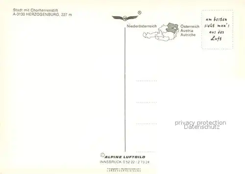 AK / Ansichtskarte Herzogenburg Fliegeraufnahme Chorherrenstift Kat. Herzogenburg