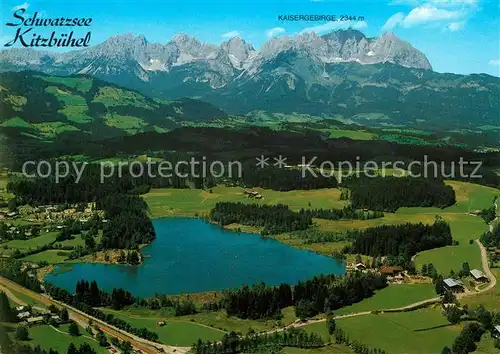 AK / Ansichtskarte Kitzbuehel Tirol Schwarzsee Fliegeraufnahme Kaisergebirge Kat. Kitzbuehel