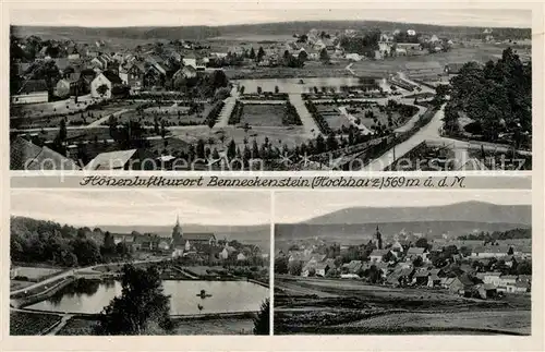 AK / Ansichtskarte Benneckenstein Harz Panorama Schwimmbad Stadtblick