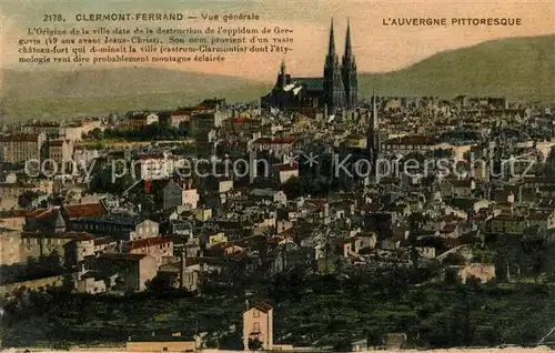 AK / Ansichtskarte Clermont Ferrand Puy de Dome Vue generale et le Cathedrale Kat. Clermont Ferrand
