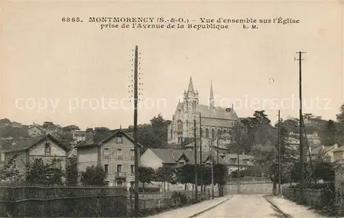 AK / Ansichtskarte Montmorency Vue densemble sur Eglise prise de Avenue de la Republique Kat. Montmorency