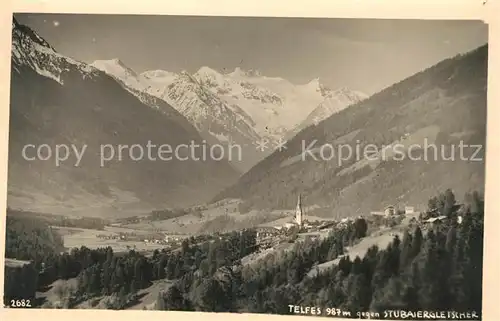 AK / Ansichtskarte Telfes Stubai mit Stubaier Gletscher Kat. Telfes im Stubai