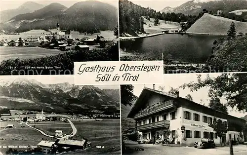 AK / Ansichtskarte Soell Tirol Gasthaus Oberstegen Hohe Salve Strandbad Wilder Kaiser