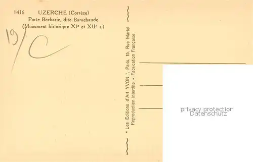 AK / Ansichtskarte Uzerche Porte Becharie dite Barachaude Kat. Uzerche