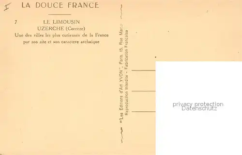 AK / Ansichtskarte Uzerche Le Limousin Villes les plus curieuses de la France par son site et son caractere archaique Kat. Uzerche