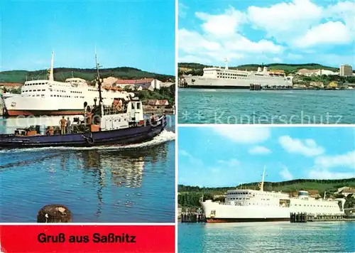 AK / Ansichtskarte Sassnitz Ostseebad Ruegen Schwedenfaehre Skane Eisenbahnfaehrschiff Ruegen Faehrschiff Svealand Kat. Sassnitz