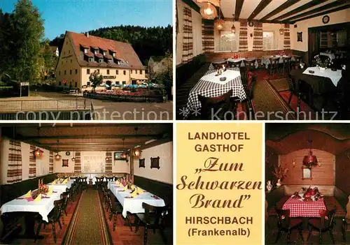 AK / Ansichtskarte Hirschbach Oberpfalz Landhotel Gasthof Zum Schwarzen Brand Kat. Hirschbach
