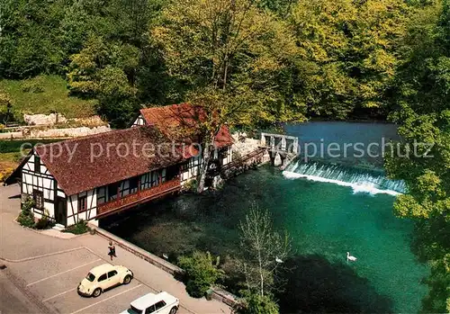 AK / Ansichtskarte Blaubeuren Fliegeraufnahme Blautopf Kat. Blaubeuren