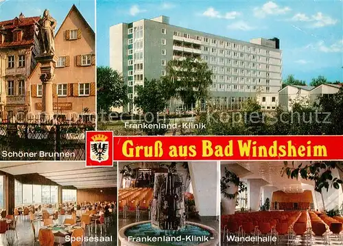 AK / Ansichtskarte Bad Windsheim Schoener Brunnen Frankenland Klinik Speisesaal Wandelhalle Kat. Bad Windsheim