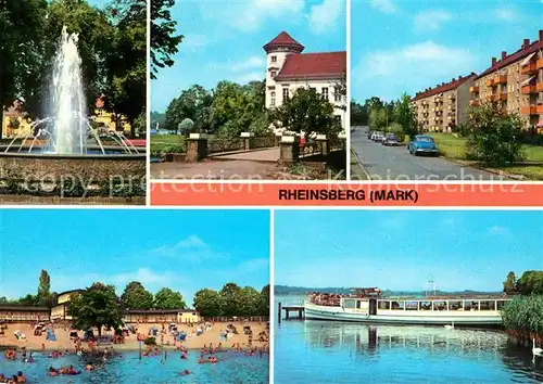 AK / Ansichtskarte Rheinsberg Springbrunnen Schloss Diabetiker Sanatorium Freibad Kat. Rheinsberg