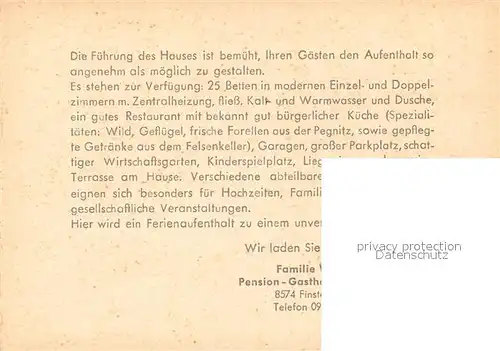 AK / Ansichtskarte Finstermuehle Pegnitz Gasthof zur Linde Kat. Neuhaus a.d.Pegnitz